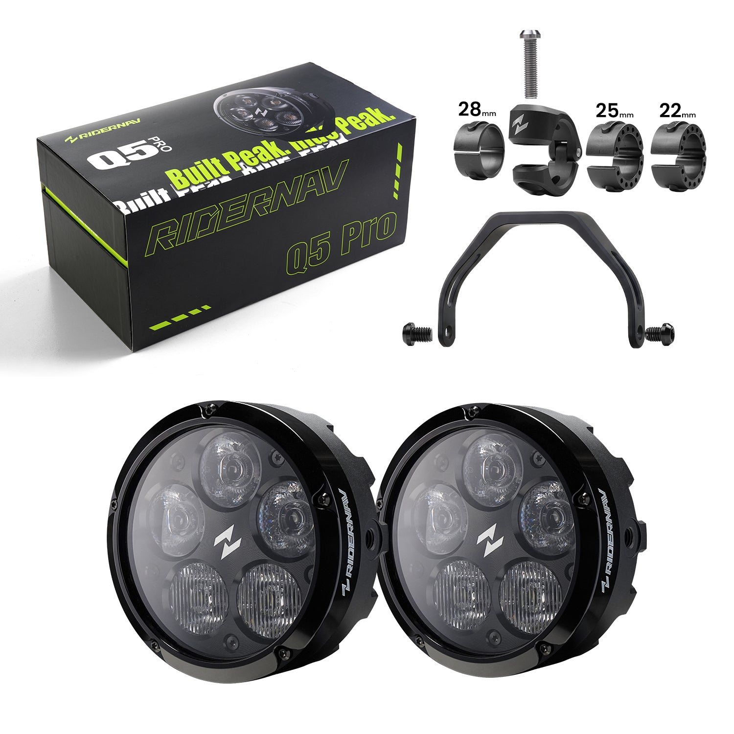 Q5 Pro Motorcycle LED Auxiliary Lights Bundle